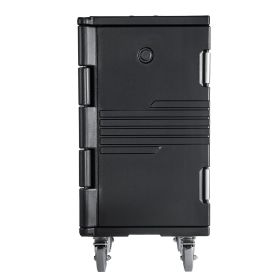 Insulated Food Pan Carrier, 127 Qt Non-Electrical Food Warmer, with Swivel Wheel & 304 Stainless Steel Latch, LLDPE Stackable Hot Box