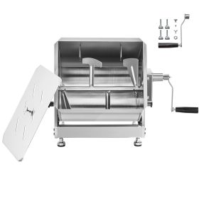 Manual Meat Mixer, 30L Tilt Tank Meat Processing Equipment(Mixing Max 30LBS for Meat), Stainless Steel Meat Mixer