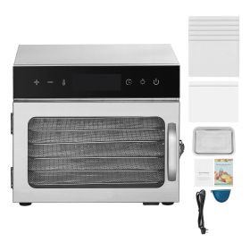 Food Dehydrator Machine, 6 Stainless Steel Trays, 400W Electric Food Dryer with Adjustable Temperature & 24-Hour Timer, Freeze Dryer for Jerky, M
