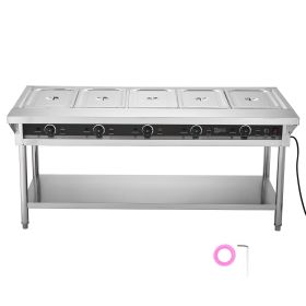 5-Pan Commercial Food Warmer, Electric Steam Table with Independent Temperature Control